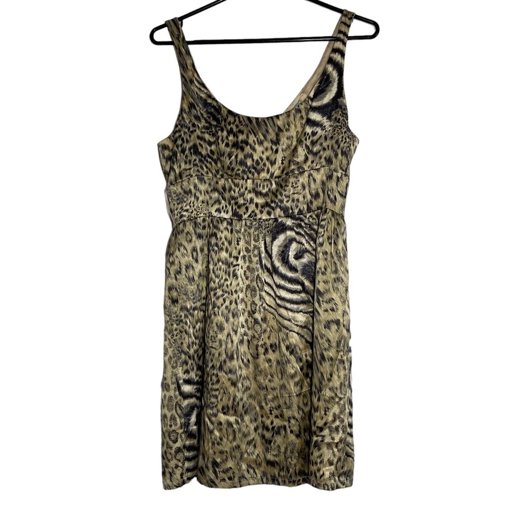 Marciano Women Animal Print Silk Sleeveless Mini Dress Size Small